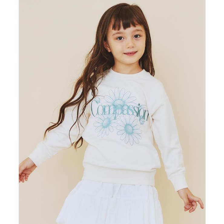 アイボリー(104) | 【110－160/3柄×2色】ミニ裏毛ロゴプルオーバー | THE SHOP TK