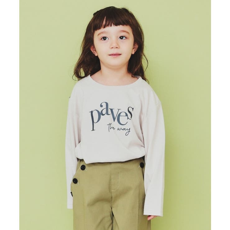 グレージュ(050) | 【120-150】ロゴプリントアソート長袖Tシャツ/洗濯機OK | THE SHOP TK