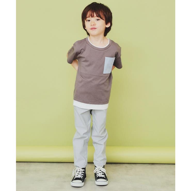 【110-160】レイヤー風ポケットTシャツ/洗濯機OK | THE SHOP TK | 詳細画像1 