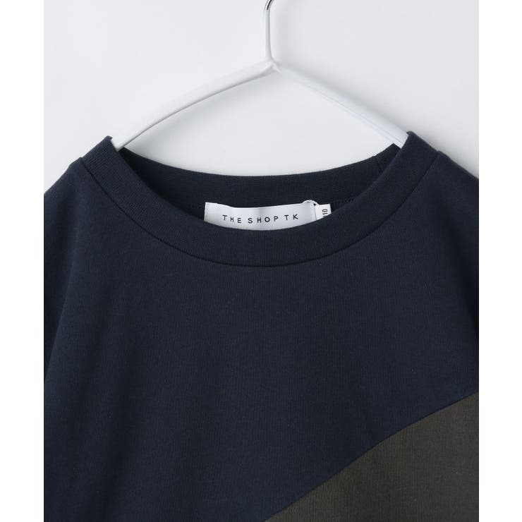 【110－160】斜め切替配色Tシャツ/洗濯機OK | THE SHOP TK | 詳細画像7 
