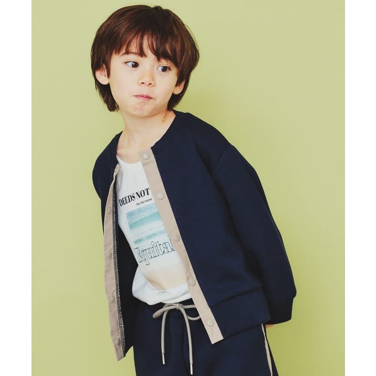 【110-160】ダンボールスナップカーディガン/セットアップ可・洗濯機OK | THE SHOP TK | 詳細画像1 