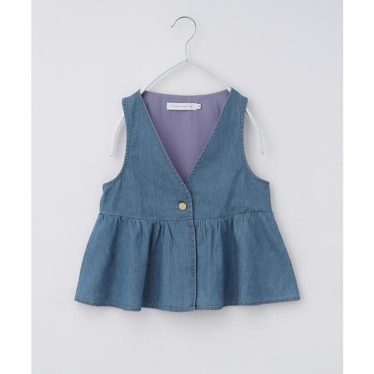 【120-150】ペプラムライトデニムジレ/洗濯機OK・ママとおそろい | THE SHOP TK | 詳細画像13 