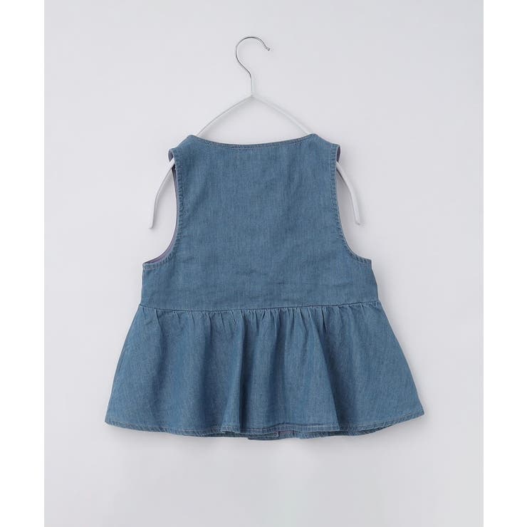 【120-150】ペプラムライトデニムジレ/洗濯機OK・ママとおそろい | THE SHOP TK | 詳細画像14 