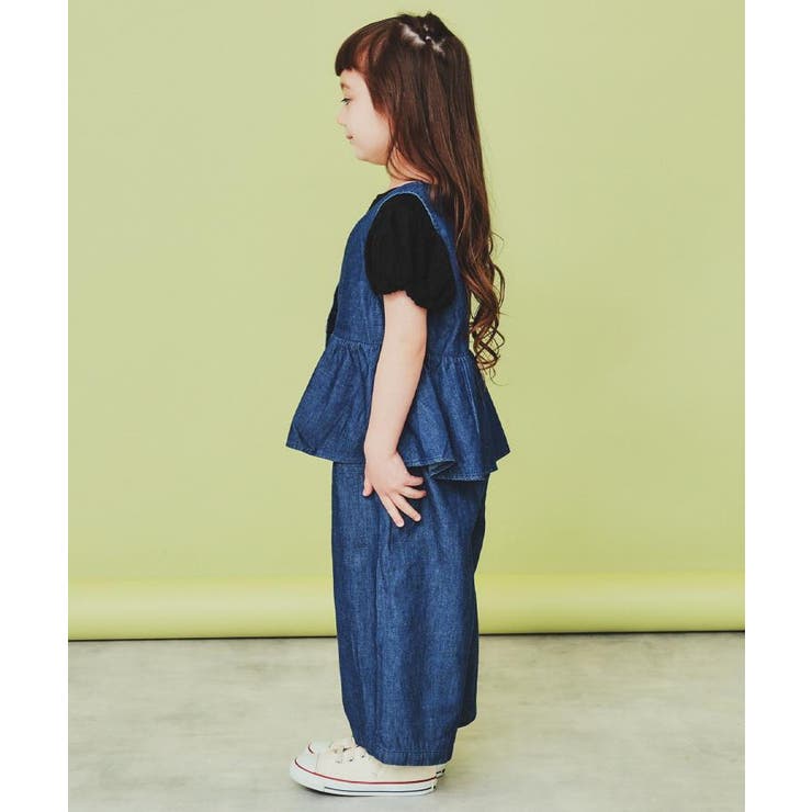 【120-150】ペプラムライトデニムジレ/洗濯機OK・ママとおそろい | THE SHOP TK | 詳細画像2 
