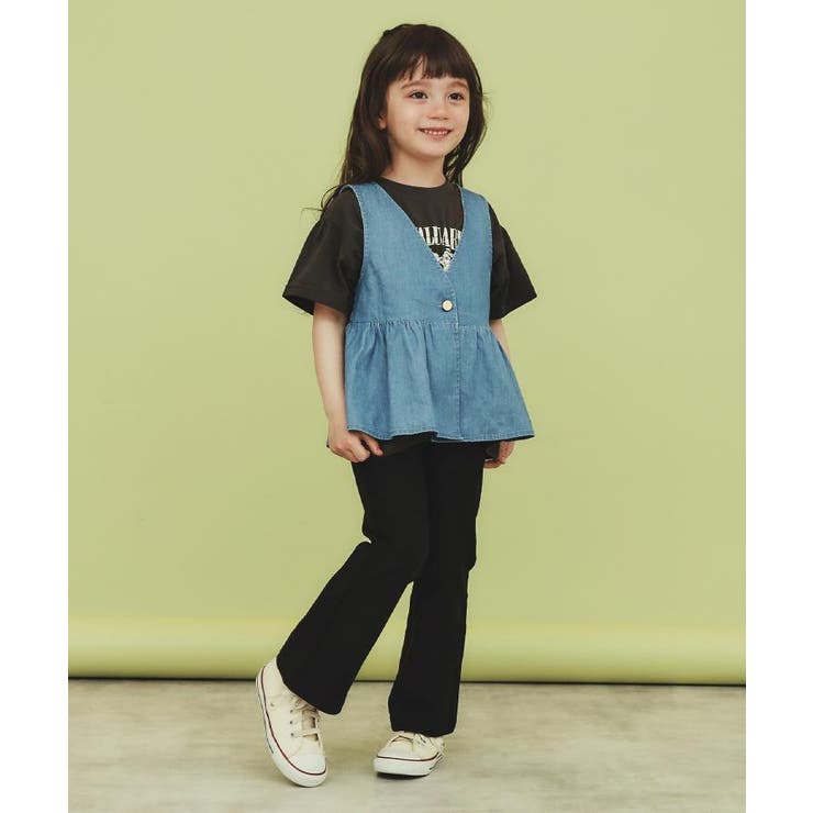 【120-150】ペプラムライトデニムジレ/洗濯機OK・ママとおそろい | THE SHOP TK | 詳細画像7 