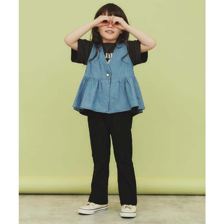 【120-150】ペプラムライトデニムジレ/洗濯機OK・ママとおそろい | THE SHOP TK | 詳細画像10 