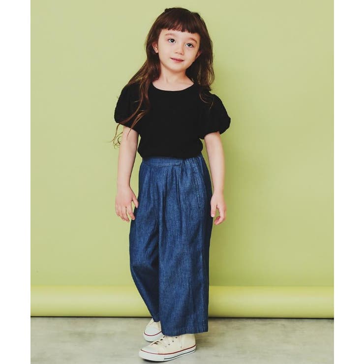 【120-150】デニム＆花柄スカーチョ/ママとおそろい・洗濯機OK | THE SHOP TK | 詳細画像1 