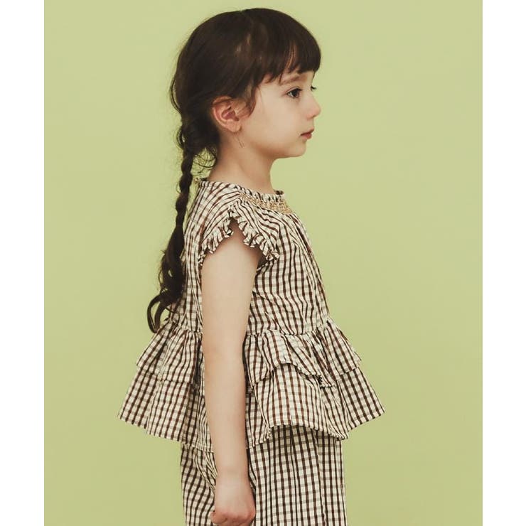 ギンガムチェックティアードブラウス セットアップ可 洗濯機OK | THE SHOP TK | 詳細画像9 