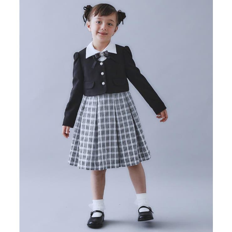 ブラック(019) | 【120-130/3点セット】ジャケット＆チェックワンピース/入園・卒園・入学 | THE SHOP TK