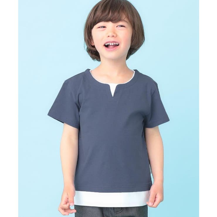 ブルー(092) | 【110－160】キーネックTシャツ | THE SHOP TK