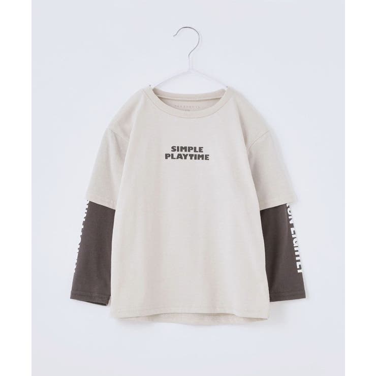 【110-160】袖レイヤード長袖迷彩アップリケ | THE SHOP TK | 詳細画像1 