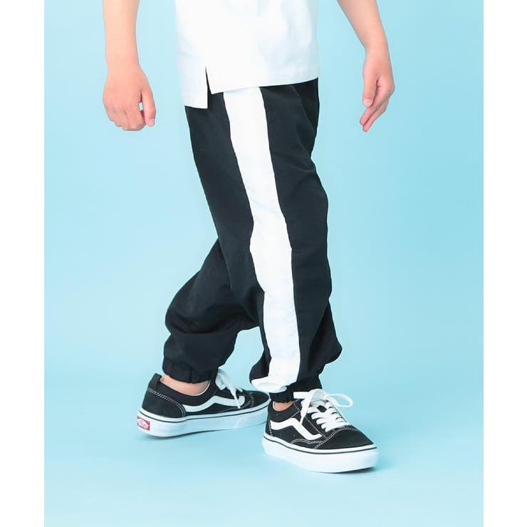 ブラック(019) | 【110-160】配色ラインナイロンパンツ | THE SHOP TK