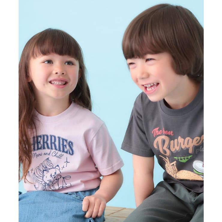 天竺アソート アメカジプリント 半袖Tシャツ ロゴ・キャット・ハンバーガー | THE SHOP TK | 詳細画像2 
