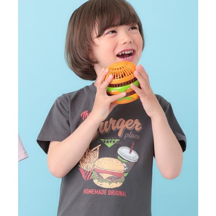 スミクロ(018) | 天竺アソート アメカジプリント 半袖Tシャツ ロゴ・キャット・ハンバーガー | THE SHOP TK