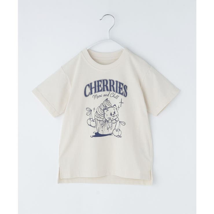 アイボリー(404) | 天竺アソート アメカジプリント 半袖Tシャツ ロゴ・キャット・ハンバーガー | THE SHOP TK