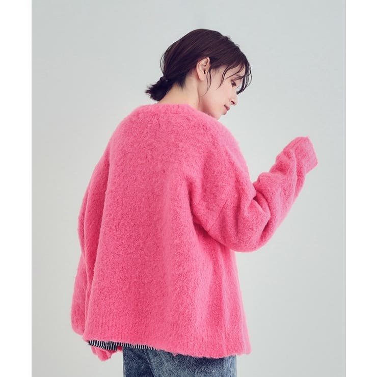 洗える】ふわふわ起毛 オーバーサイズ カーディガン[品番：WRDW0213473 