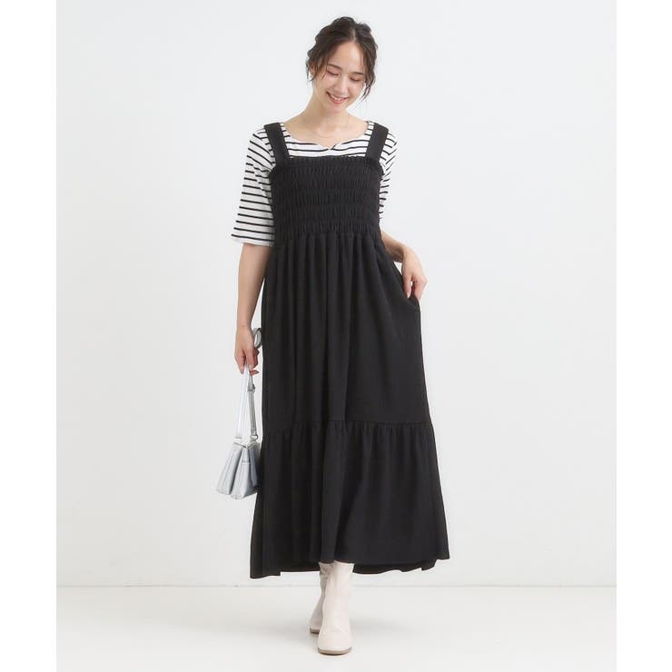 【2WAY】肩紐が取り外しできる シャーリングワンピース | Cutie Blonde | 詳細画像1 