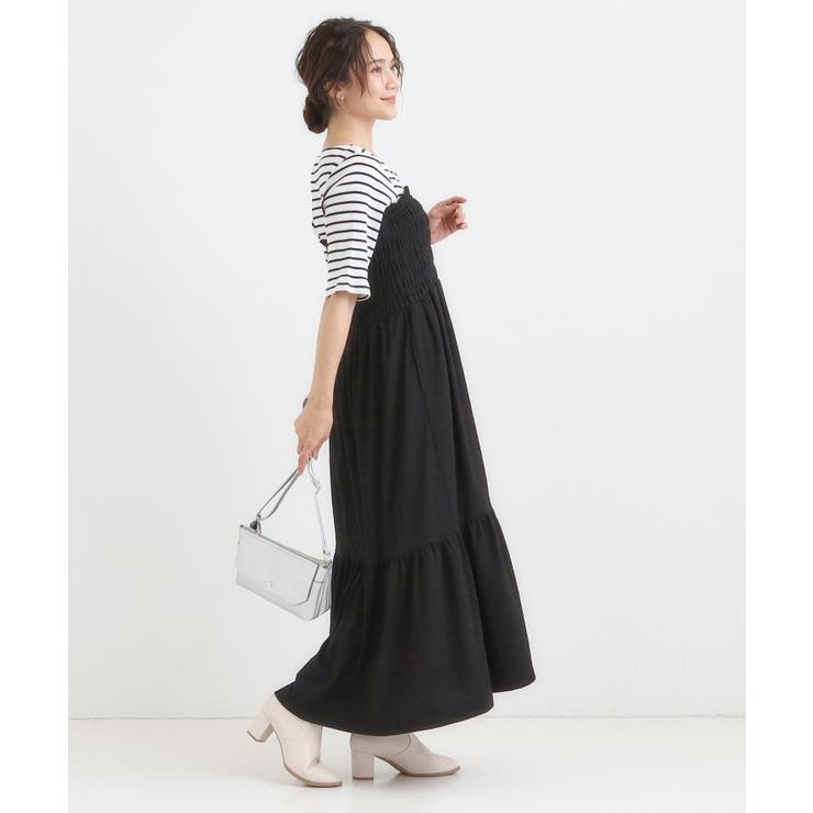 【2WAY】肩紐が取り外しできる シャーリングワンピース | Cutie Blonde | 詳細画像5 