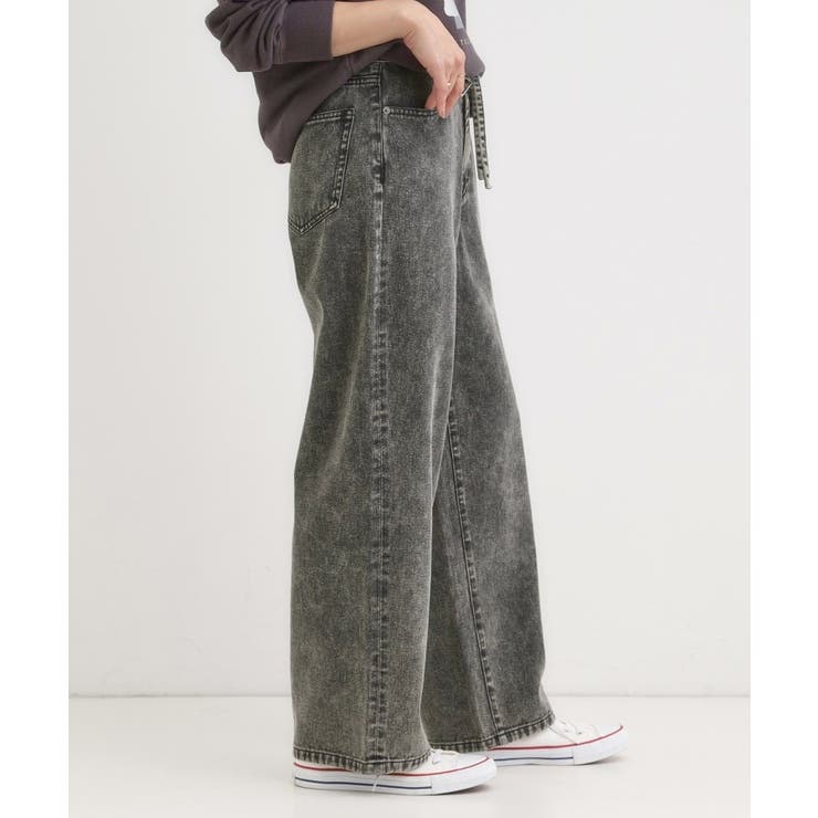 【S-LL】こなれ見え リボン付き アソートデニムワイドパンツ | Cutie Blonde | 詳細画像2 