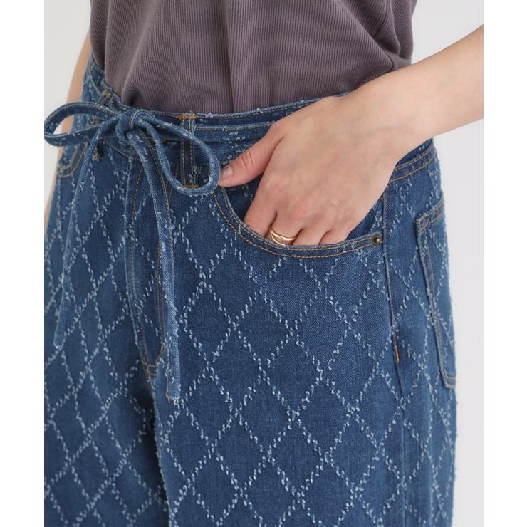 【S-LL】こなれ見え リボン付き アソートデニムワイドパンツ | Cutie Blonde | 詳細画像21 