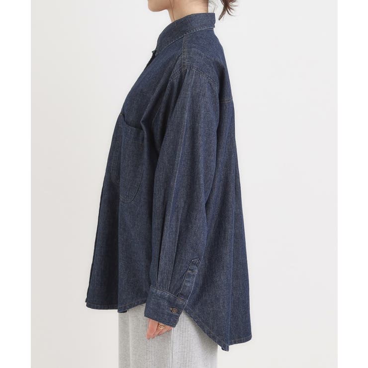 【S-LL】こなれ感をプラスする BIGポケットデニムシャツ | Cutie Blonde | 詳細画像14 