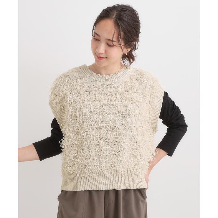 【前後2WAY】着るだけで着映える ループヤーンベスト | Cutie Blonde | 詳細画像10 