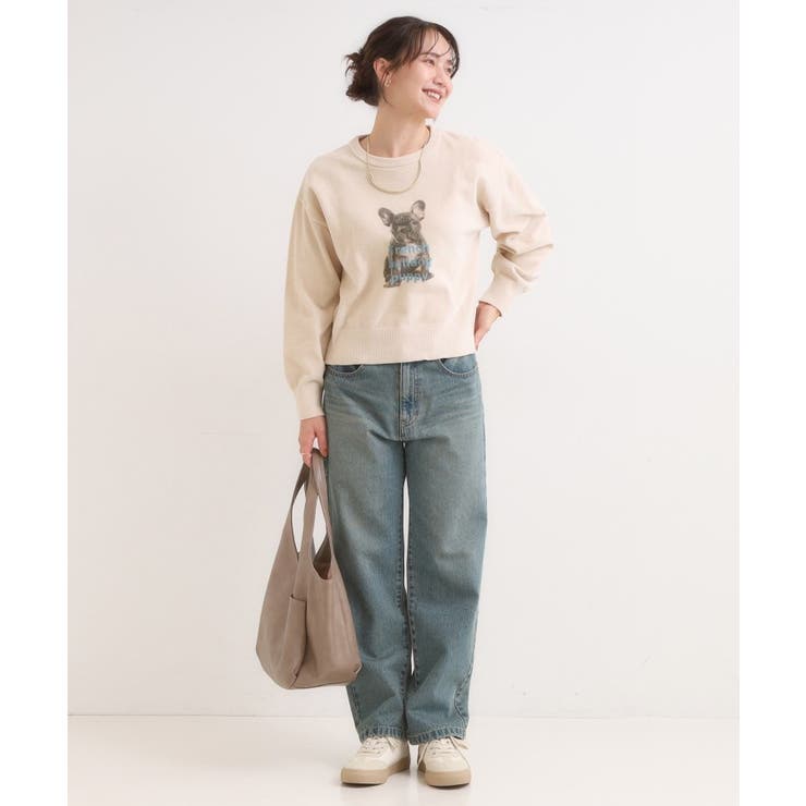 【S-LL】アニマルプリントが目を惹く 柔らかモールニット | Cutie Blonde | 詳細画像7 