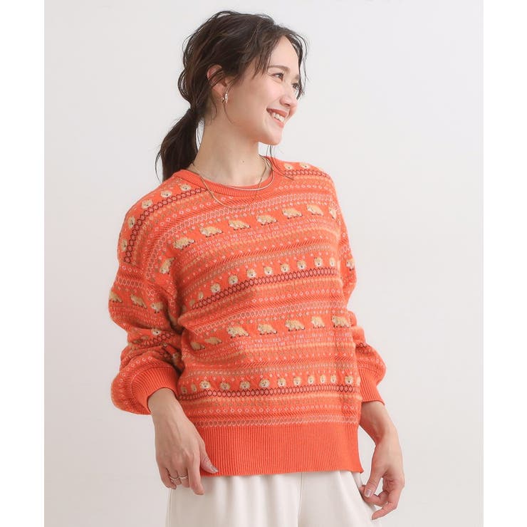 【旭山動物園応援商品】ノルディック柄 モールニット | Cutie Blonde | 詳細画像6 