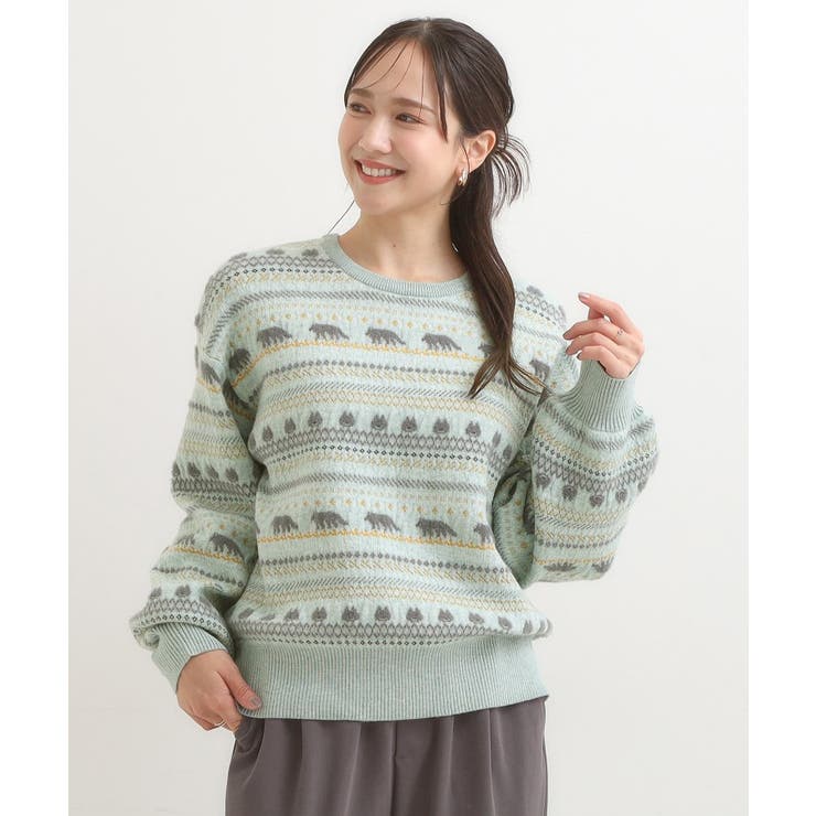 【旭山動物園応援商品】ノルディック柄 モールニット | Cutie Blonde | 詳細画像9 