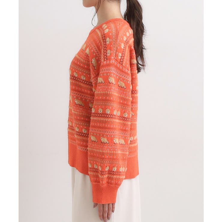 【旭山動物園応援商品】ノルディック柄 モールニット | Cutie Blonde | 詳細画像14 