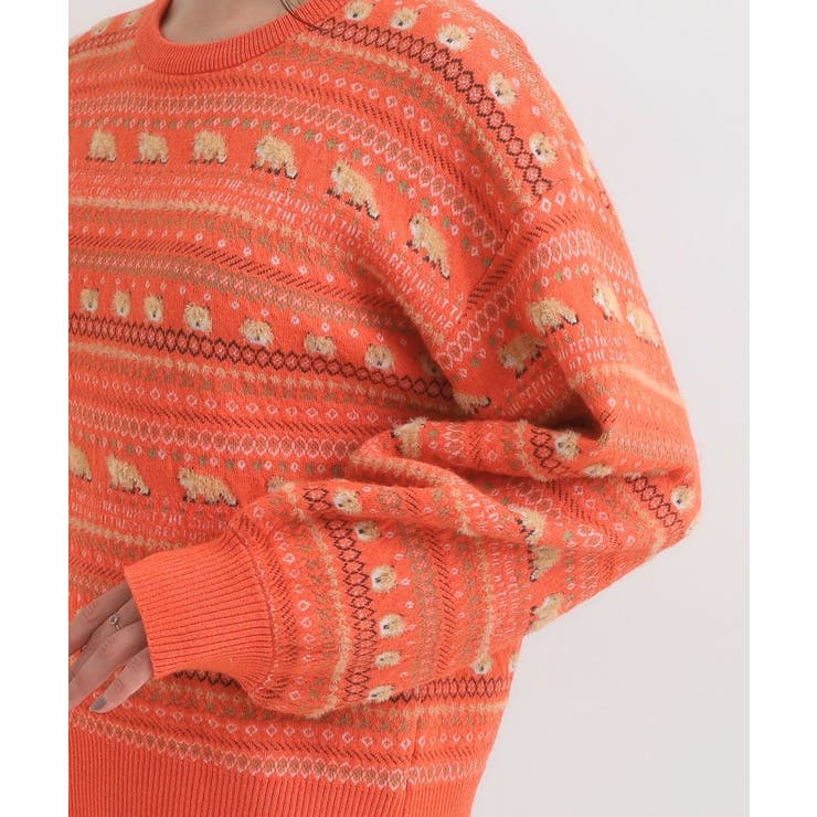 【旭山動物園応援商品】ノルディック柄 モールニット | Cutie Blonde | 詳細画像17 