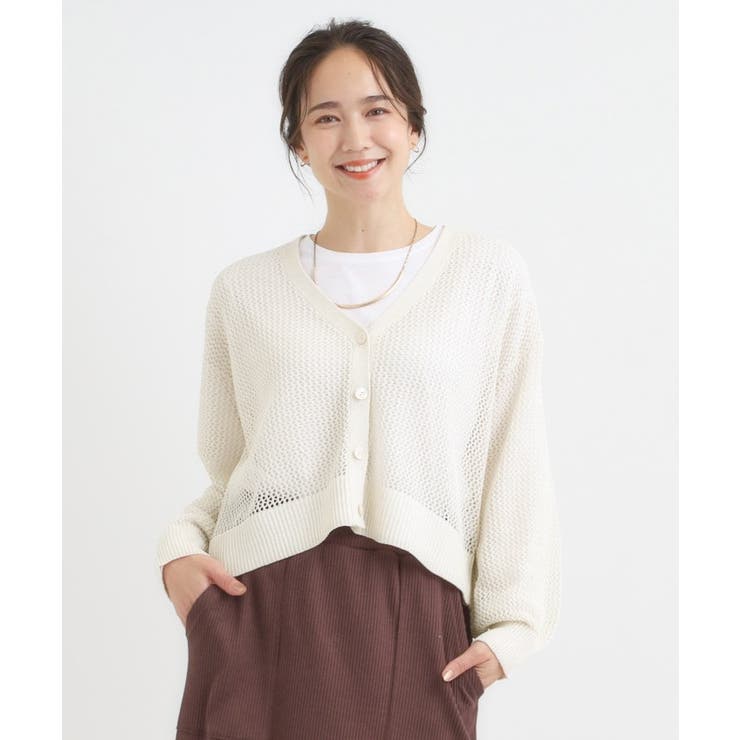 【2点セット】ラメメッシュニットカーディガン＋ロンTセット | Cutie Blonde | 詳細画像1 