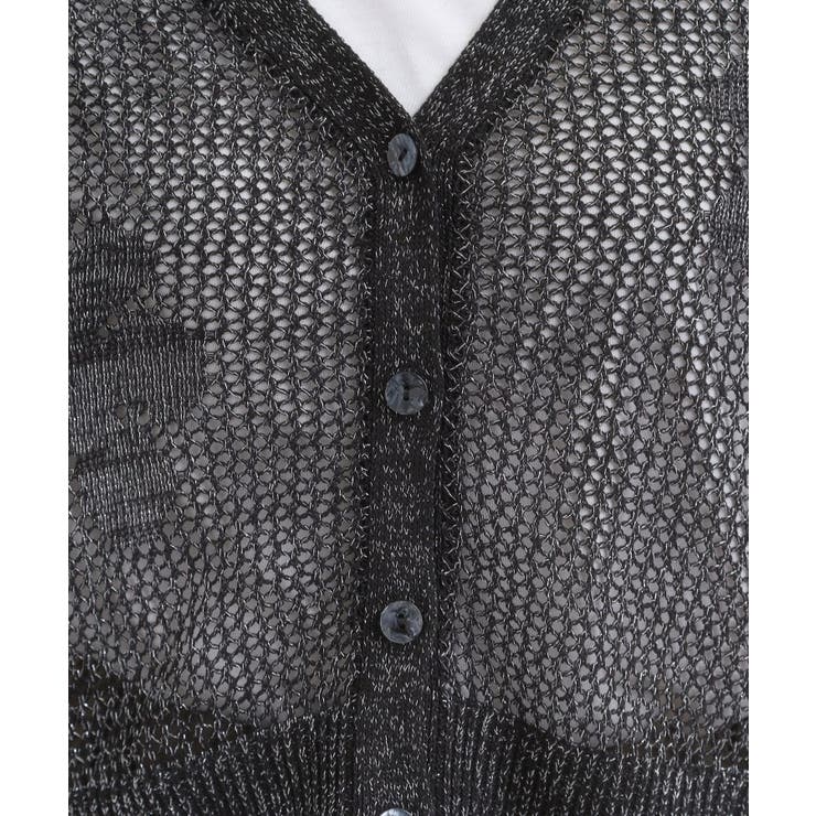 【2点セット】ラメメッシュニットカーディガン＋ロンTセット | Cutie Blonde | 詳細画像12 