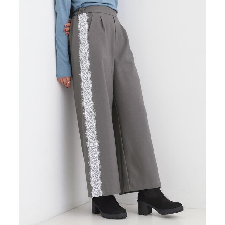 グレー(012) | サイドレースワイドパンツ | Cutie Blonde