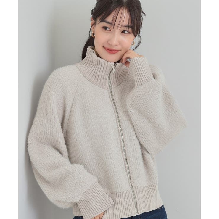 グレージュ(050) | 大人カジュアルスタイルに フェザーストライプモールブルゾン | Cutie Blonde