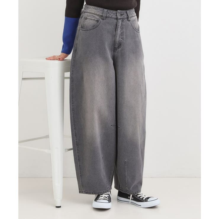 ブラック(019) | 【S-LL】立体カーブデニムパンツ | Cutie Blonde