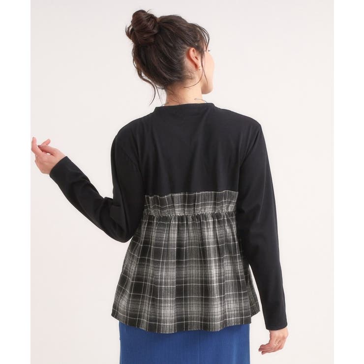 シャツレイヤード風で1枚でサマ見え ロンT | Cutie Blonde | 詳細画像2 