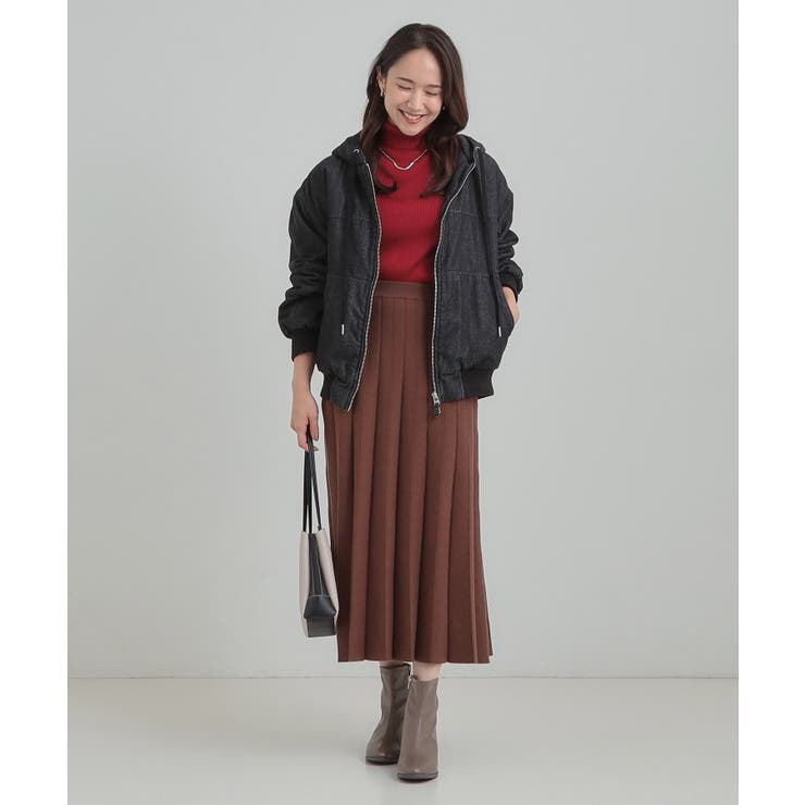 【ダブルZIP】大人カジュアルスタイルに デニム中綿フーディーブルゾン | Cutie Blonde | 詳細画像3 