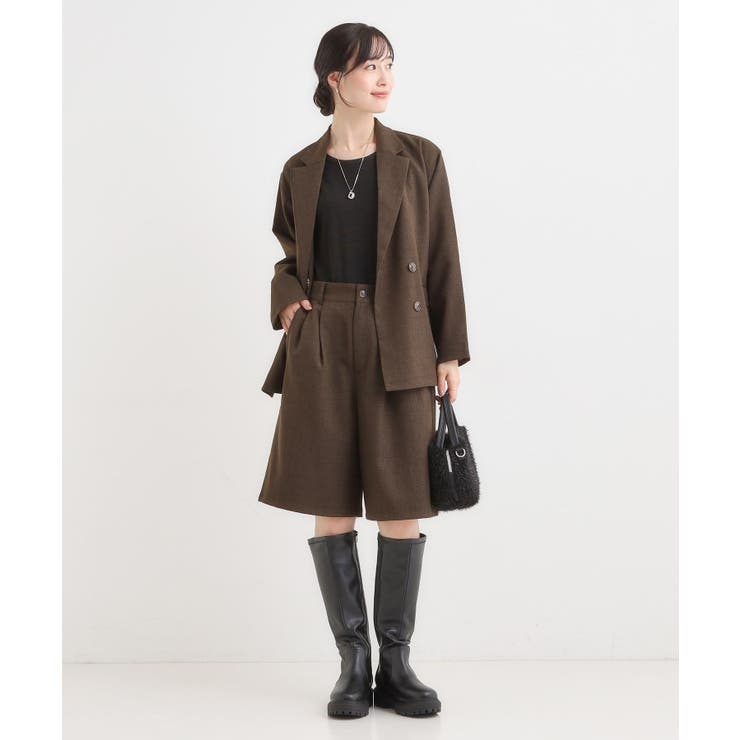 【セットアップ可】チェック柄タックハーフパンツ | Cutie Blonde | 詳細画像3 