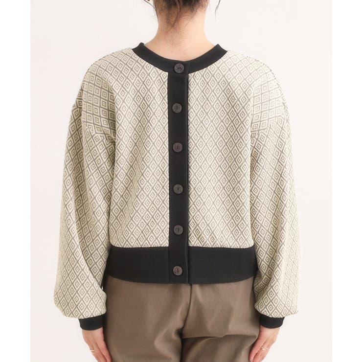 【前後2WAY】柄と配色で差がつく ふくれジャカードカーディガン | Cutie Blonde | 詳細画像29 