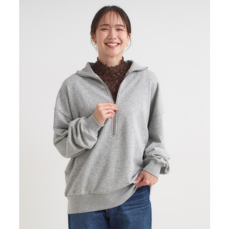 8色の選べる楽しさ ハーフジップ オーバーサイズスウェット | Cutie Blonde | 詳細画像5 