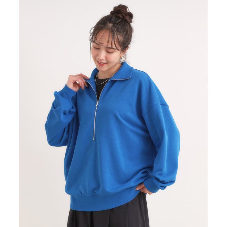 8色の選べる楽しさ ハーフジップ オーバーサイズスウェット | Cutie Blonde | 詳細画像29 