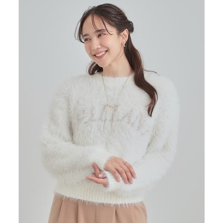 ふんわり柔らか ロゴフェザーニット | Cutie Blonde | 詳細画像1 