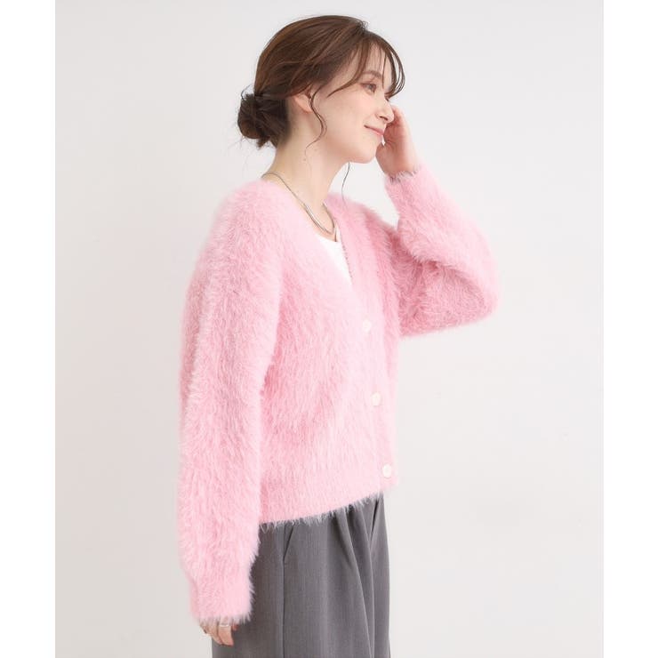 フェザーVネックカーディガン | Cutie Blonde | 詳細画像14 