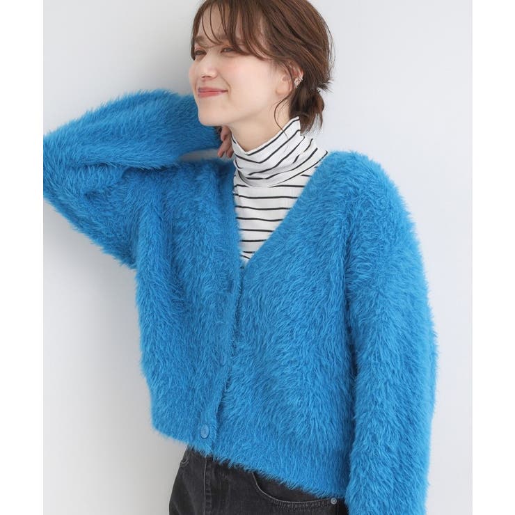 ブルー(092) | フェザーVネックカーディガン | Cutie Blonde