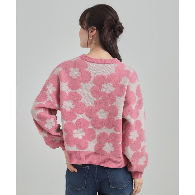 【S-LL】レトロ感漂う デイジー柄 総柄ニット | Cutie Blonde | 詳細画像10 