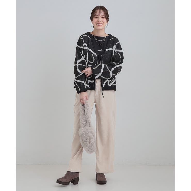 【洗濯機可】選べる3柄 VネックZIPカーディガン | Cutie Blonde | 詳細画像15 