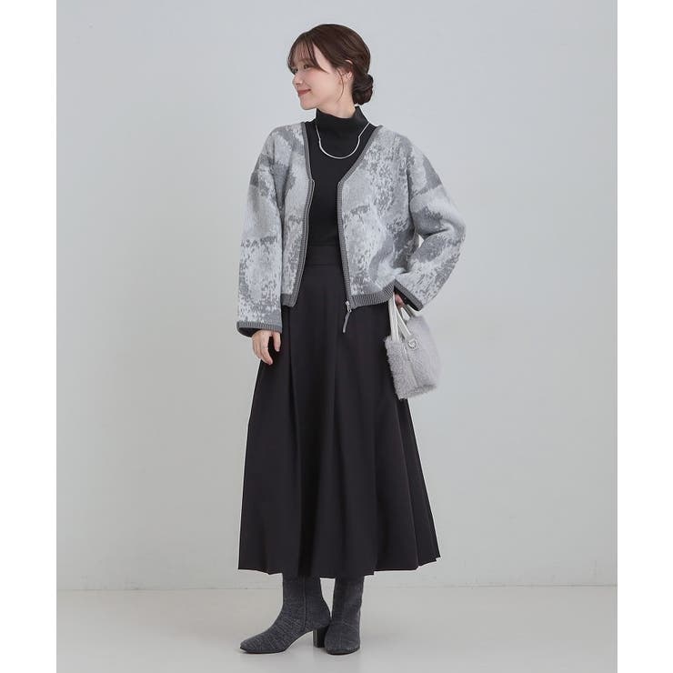 【洗濯機可】選べる3柄 VネックZIPカーディガン | Cutie Blonde | 詳細画像3 