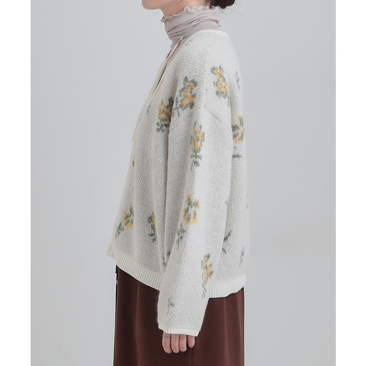 【洗濯機可】選べる3柄 VネックZIPカーディガン | Cutie Blonde | 詳細画像26 