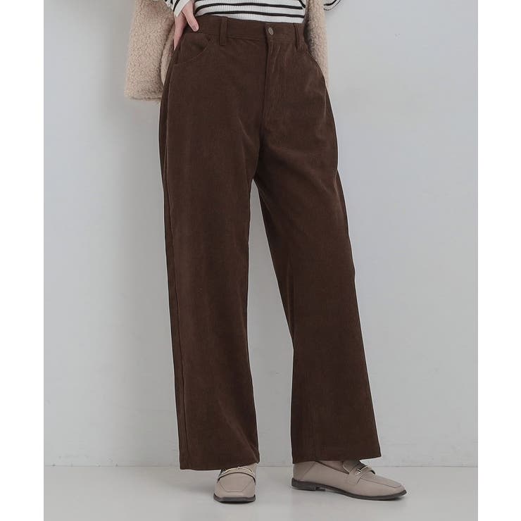 ブラウン(044) | コーデュロイ ワイドストレートパンツ | Cutie Blonde